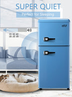 3.5 Cu.Ft Retro Mini Fridge with Freezer - ABS Steel - White