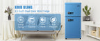 3.5 Cu.Ft Retro Mini Fridge with Freezer - ABS Steel - White