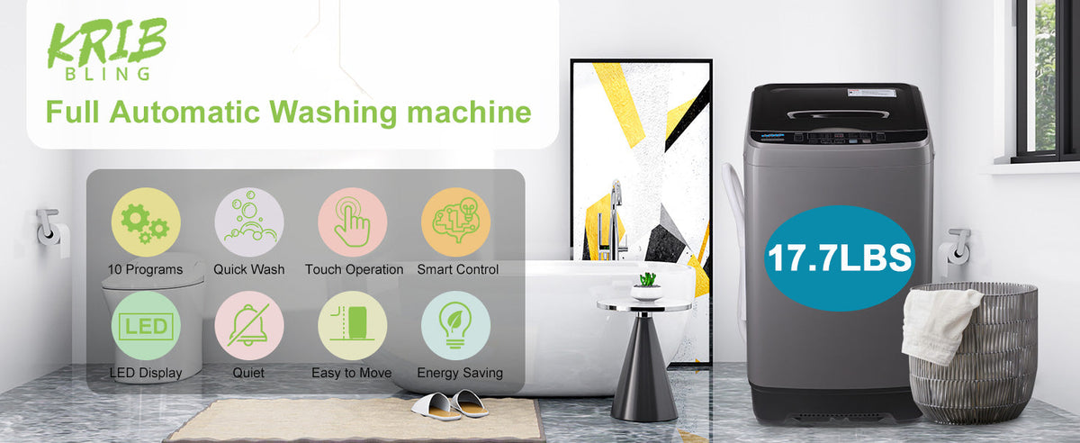 Portable Washing Machine with Imbalance Adjustment - Plastic