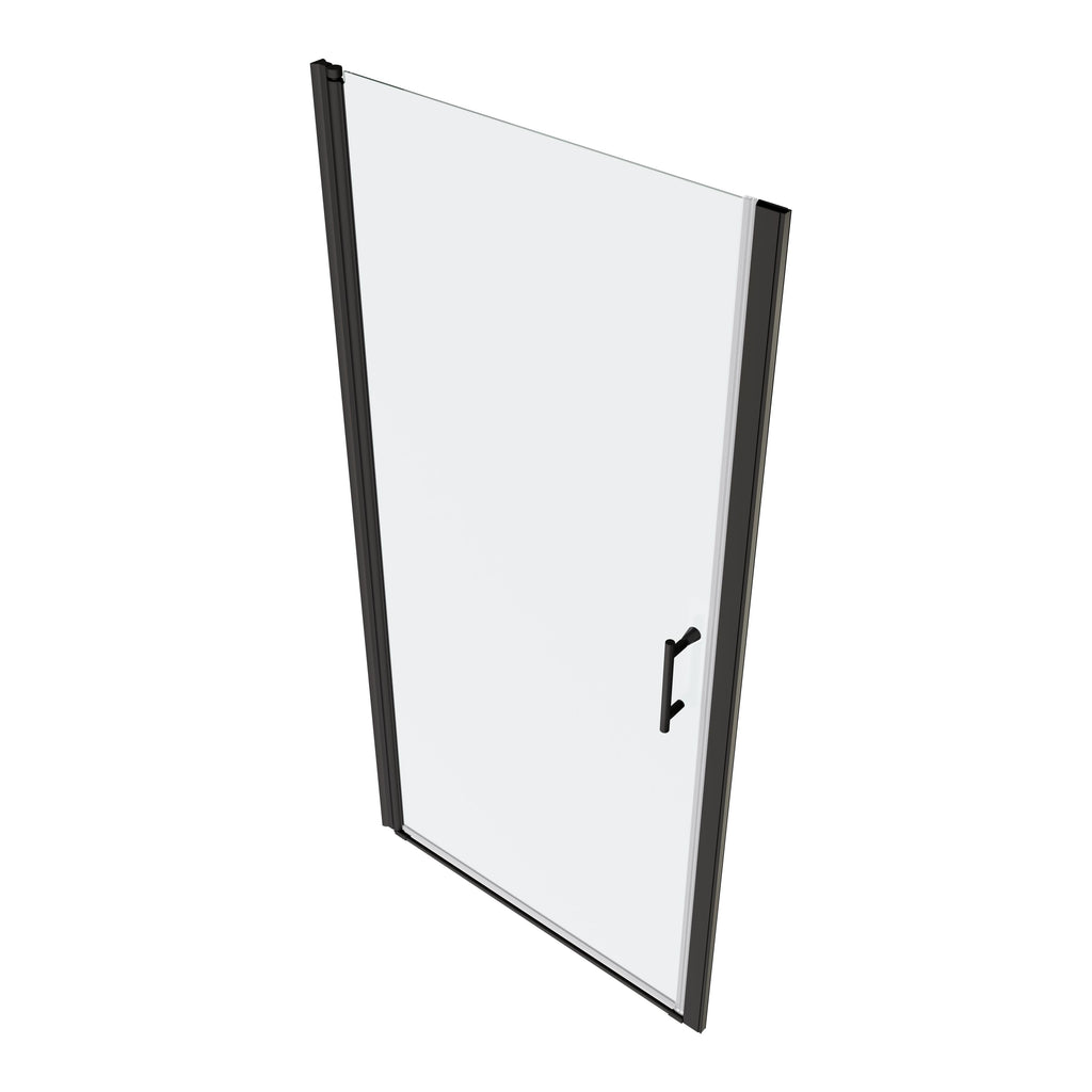 Universal Pivot Shower Door with 1/4" Tempered Glass - Polished Finish