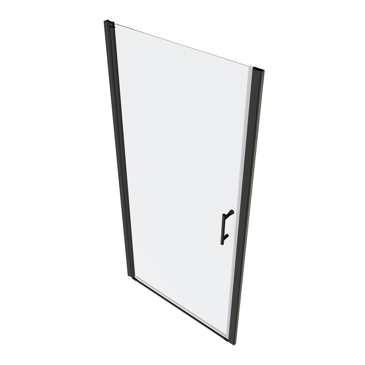 Universal Pivot Shower Door with 1/4" Tempered Glass - Polished Finish