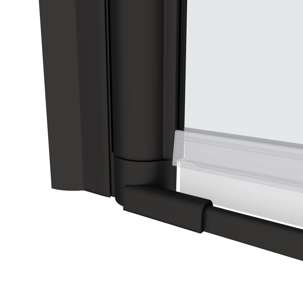 Universal Pivot Shower Door with 1/4" Tempered Glass - Polished Finish