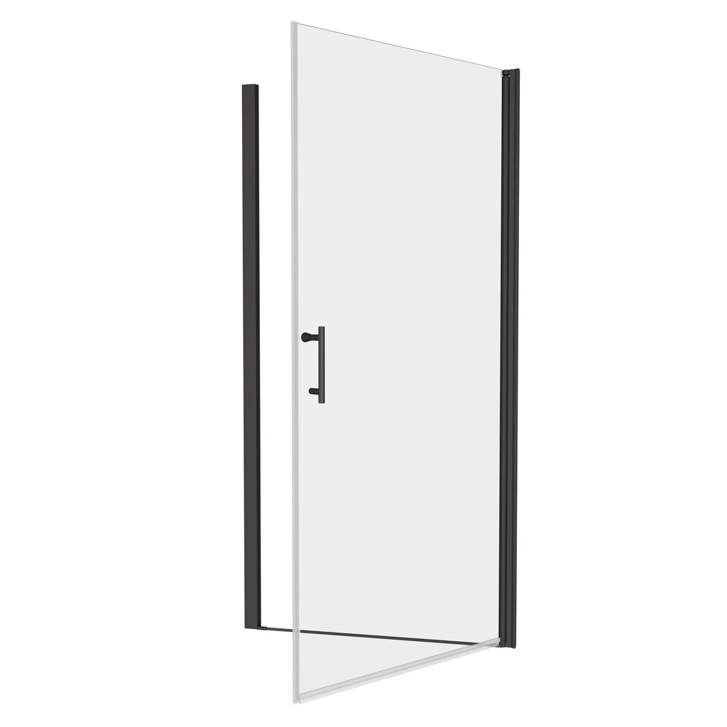 Universal Pivot Shower Door with 1/4" Tempered Glass - Polished Finish