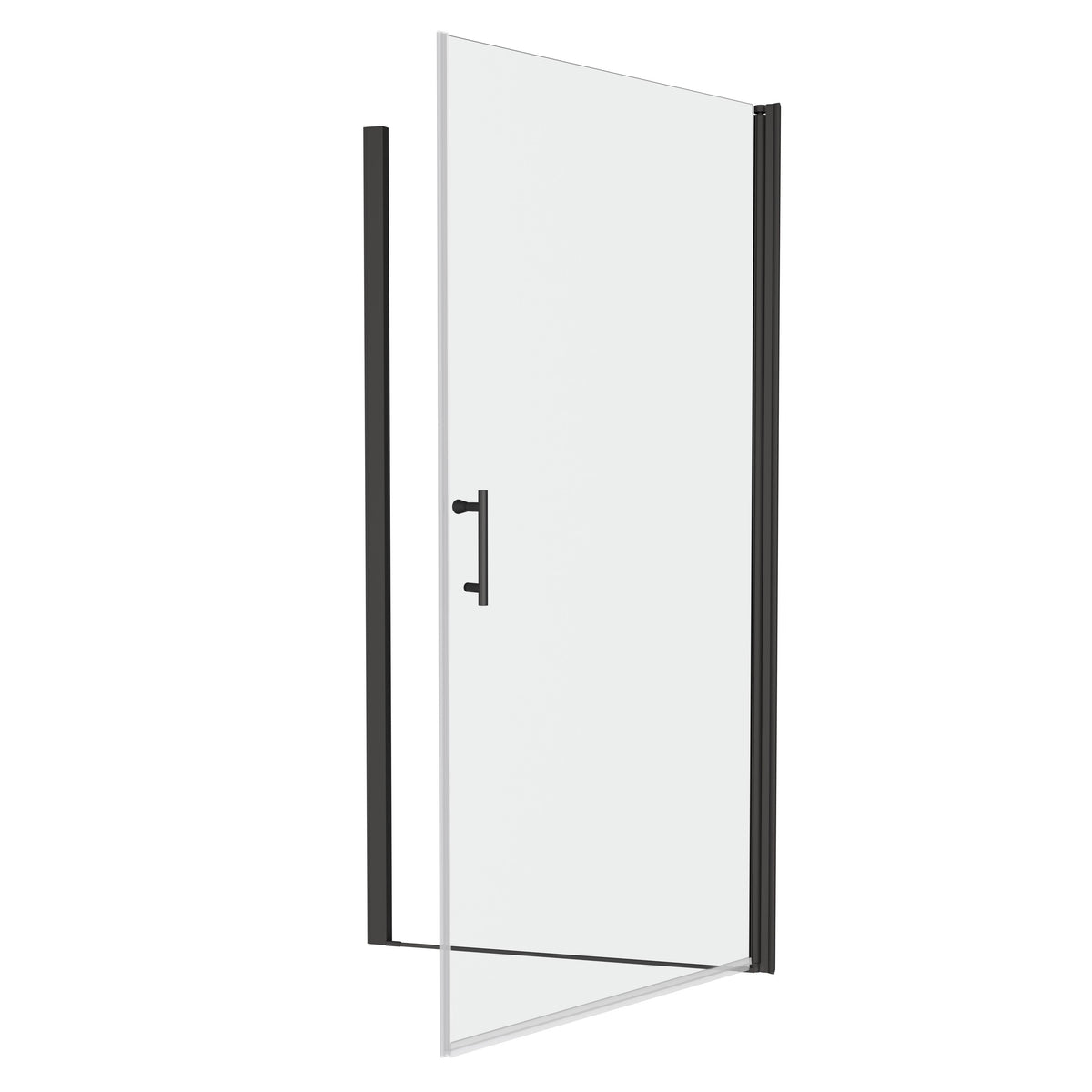 Universal Pivot Shower Door with 1/4" Tempered Glass - Polished Finish