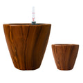 10" Dark Wood Plastic Self-Watering Planter Pot 2-Pack with Self-Watering System - Dark Wood
