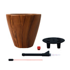 10" Dark Wood Plastic Self-Watering Planter Pot 2-Pack with Self-Watering System - Dark Wood