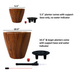 10" Dark Wood Plastic Self-Watering Planter Pot 2-Pack with Self-Watering System - Dark Wood