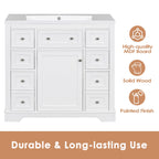 36" Bathroom Vanity Cabinet Base with Drawers - Solid Wood & MDF