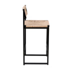 Honey Bar Stools Set of 2 with Paper Rope Weave Seats - Natural Finish