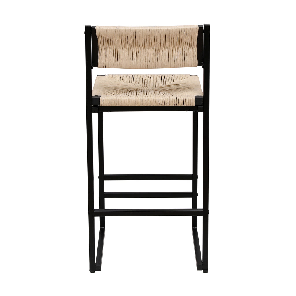 Creamy Bar Chairs Set of 2 with Paper Rope Seating - Creamy White