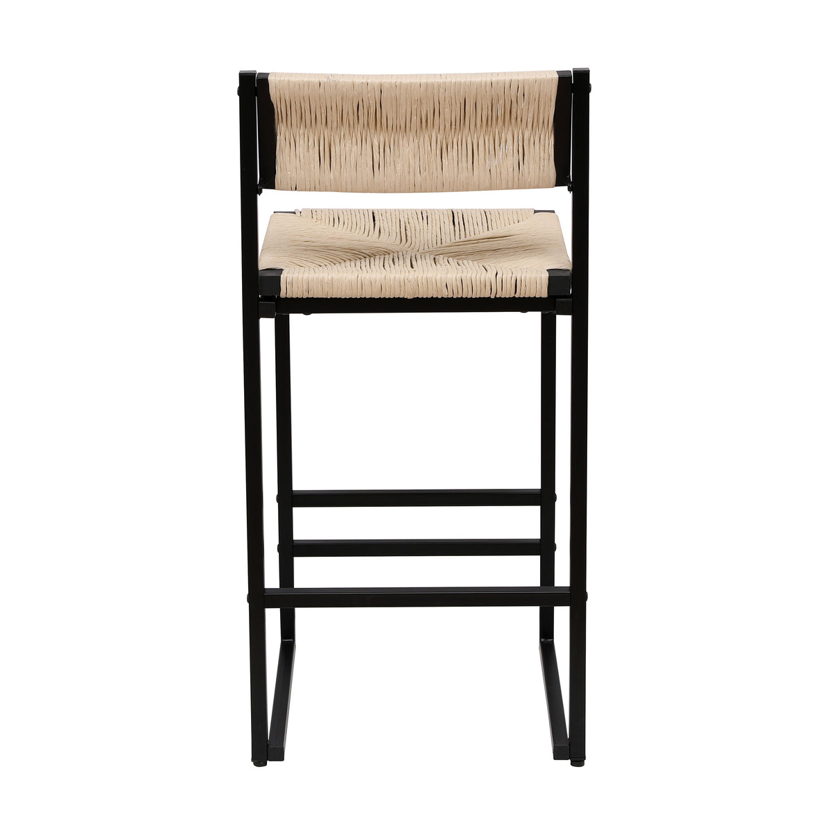 Creamy Bar Chairs Set of 2 with Paper Rope Seating - Creamy White