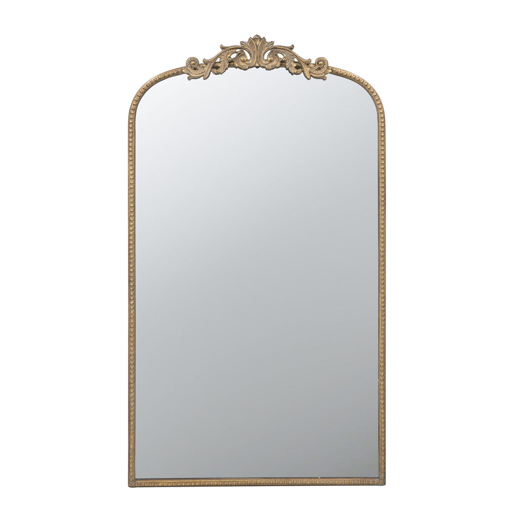 Baroque Inspired Arch Wall Mirror with Ornate Design - Gold or Black