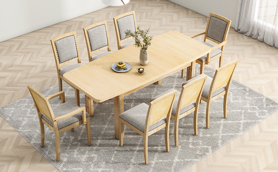 TOPMAX Rustic Extendable Dining Table Set