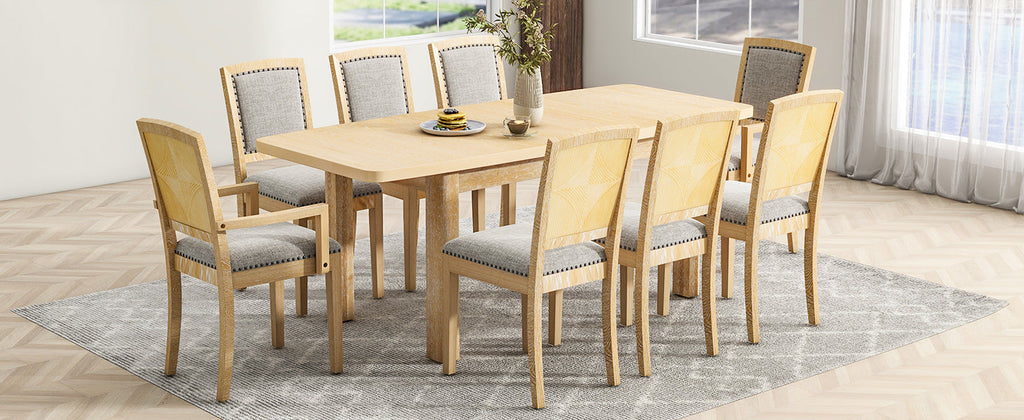 TOPMAX Rustic Extendable Dining Table Set