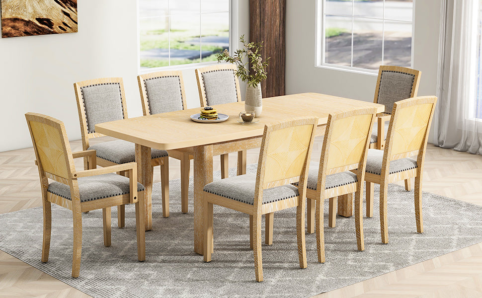TOPMAX Rustic Extendable Dining Table Set