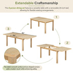 TOPMAX Rustic Extendable Dining Table Set
