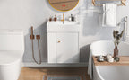 21.6-Inch Modern Floating Bathroom Vanity with Ceramic Basin - White