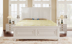 Pinewood Vintage Tall Headboard King Bed Frame with Classic Details - White
