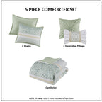 Full/Queen 5 Piece Seersucker Comforter Set