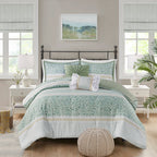 Full/Queen 5 Piece Seersucker Comforter Set