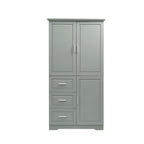 Tall and Wide Storage Cabinet with Doors for Bathroom or Office - Grey