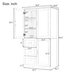 Tall and Wide Storage Cabinet with Doors for Bathroom or Office - Grey