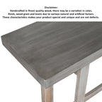 59 Inch Artisan Console Table with Geometric Base - Distressed Matte