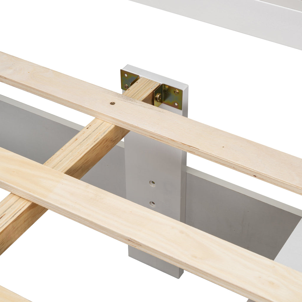 Full Bed with Bookcase Headboard and Under Bed Storage Drawers - White or Espresso