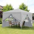 Outdoor 10x10 Ft Pop Up Gazebo Canopy Tent with Removable Sidewalls - White