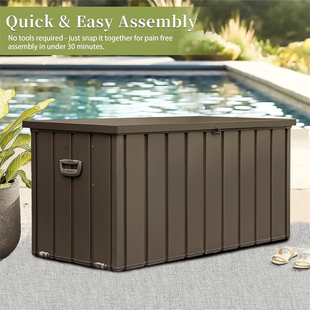 200 Gallon Outdoor Storage Deck Box with Waterproof Design - Dark Brown