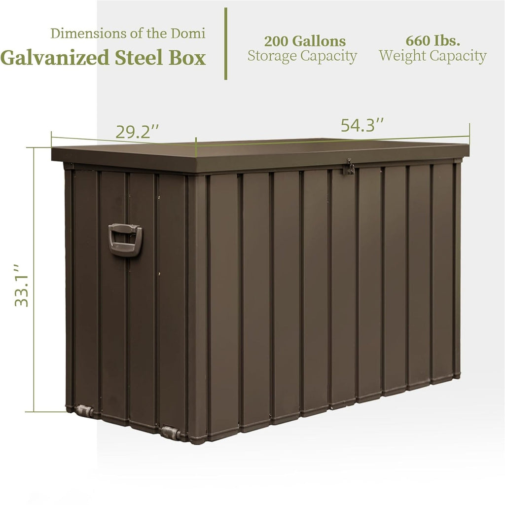 200 Gallon Outdoor Storage Deck Box with Waterproof Design - Dark Brown