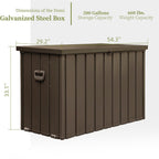 200 Gallon Outdoor Storage Deck Box with Waterproof Design - Dark Brown