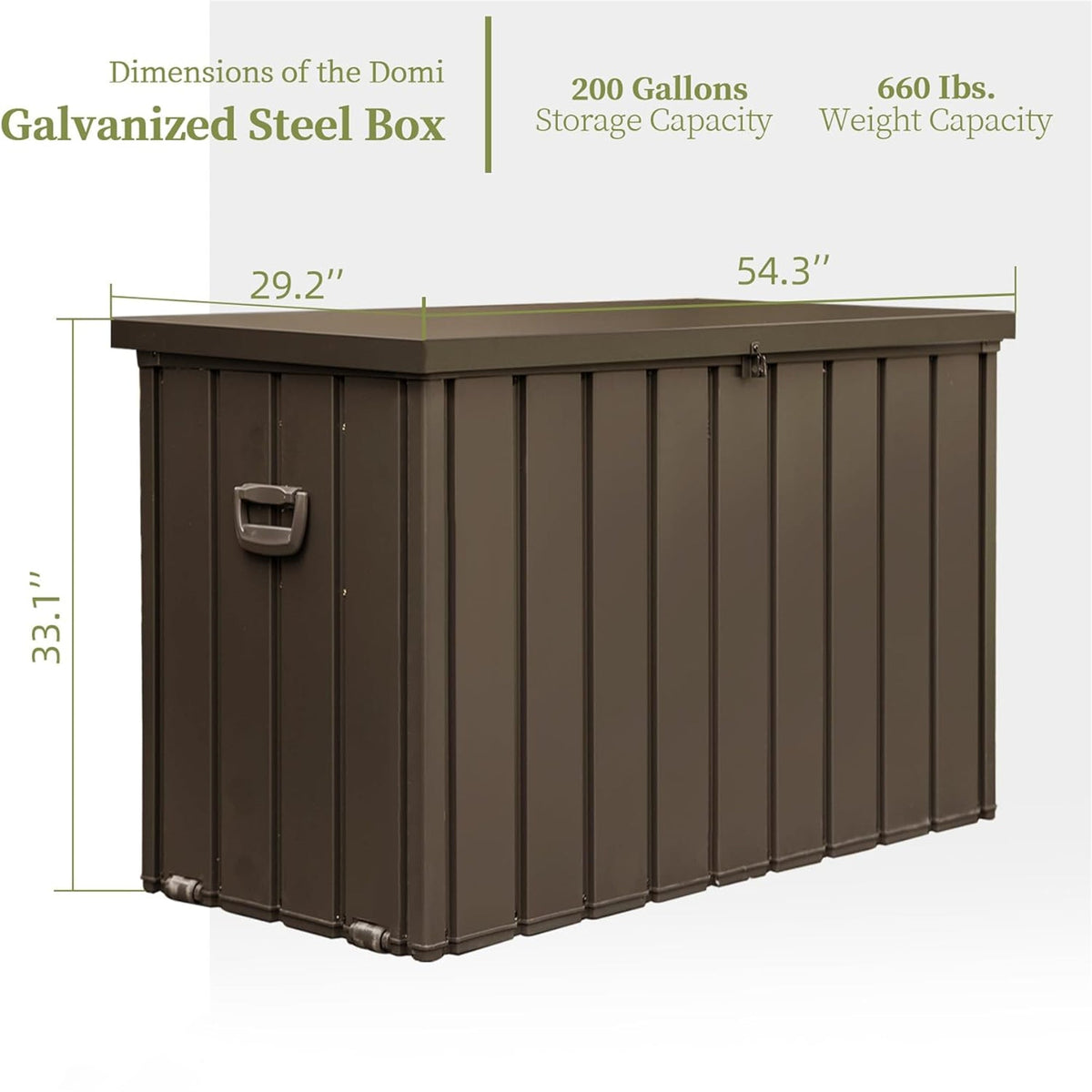 200 Gallon Outdoor Storage Deck Box with Waterproof Design - Dark Brown