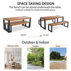 GO 3-Piece Outdoor Dining Table with 2 Benches