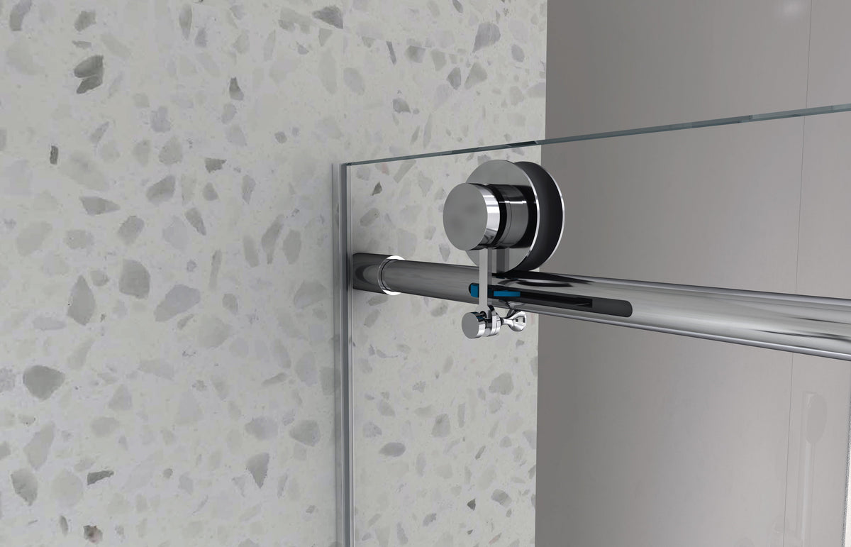Brushed Nickel Frameless Shower Door with Soft Closing - 48 in x 48 in