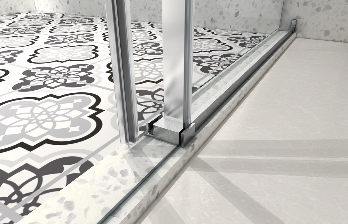Brushed Nickel Frameless Shower Door with Soft Closing - 48 in x 48 in