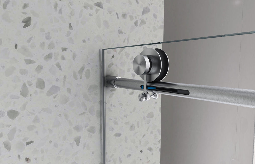 Brushed Nickel Frameless Shower Door with Soft Closing - 48 in x 48 in