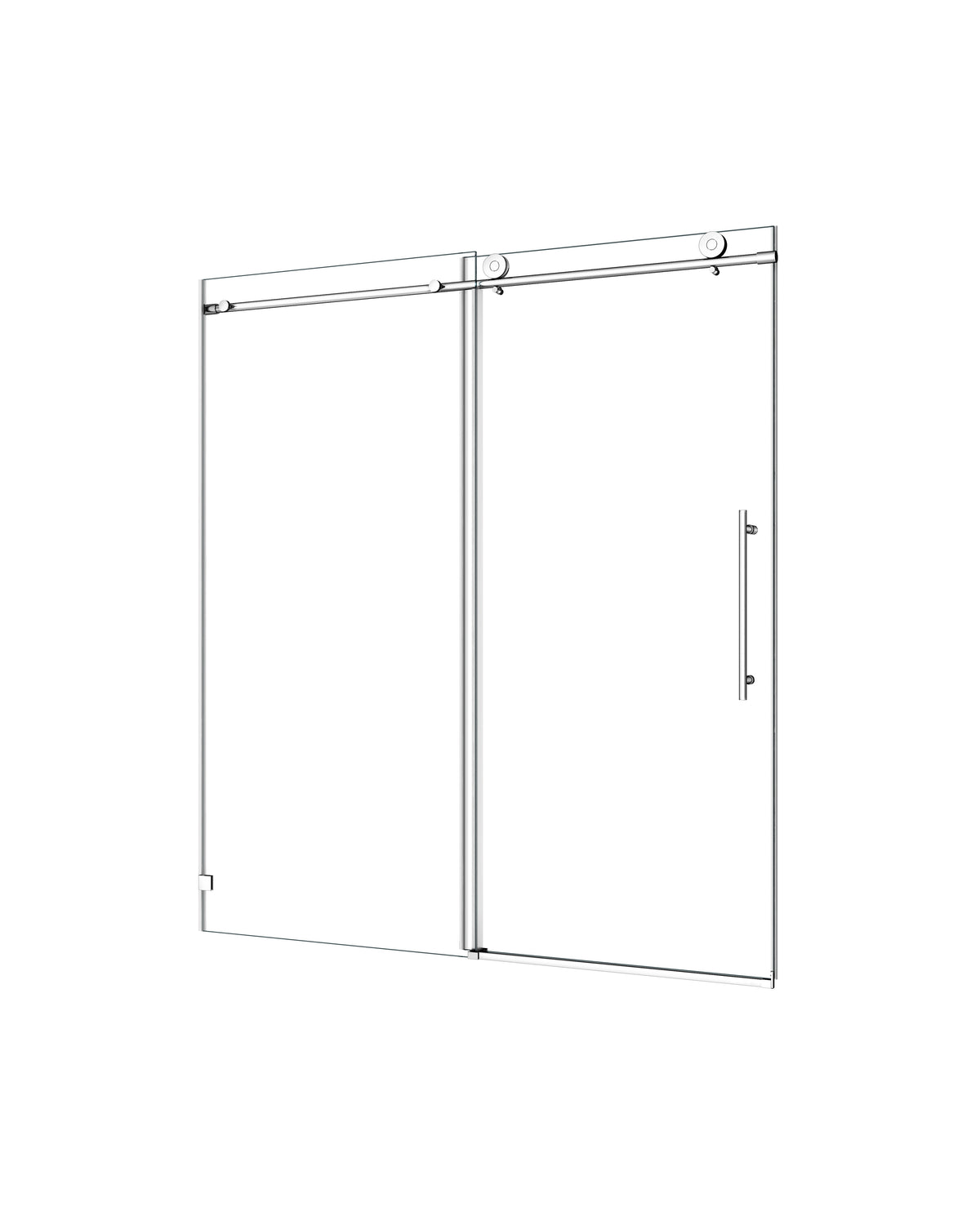 Brushed Nickel Frameless Shower Door with Soft Closing - 48 in x 48 in