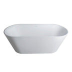 67 Inch Freestanding Solid Surface Soaking Bathtub with Freestanding Design - Matte White or Black