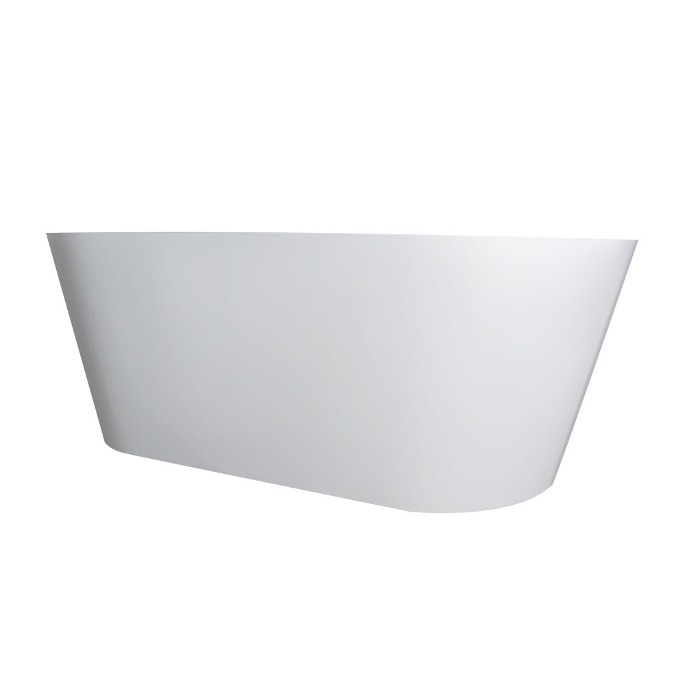 67 Inch Freestanding Solid Surface Soaking Bathtub with Freestanding Design - Matte White or Black