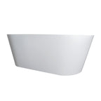67 Inch Freestanding Solid Surface Soaking Bathtub with Freestanding Design - Matte White or Black