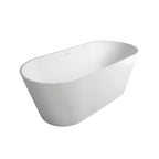 67 Inch Freestanding Solid Surface Soaking Bathtub with Freestanding Design - Matte White or Black