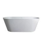 67 Inch Freestanding Solid Surface Soaking Bathtub with Freestanding Design - Matte White or Black