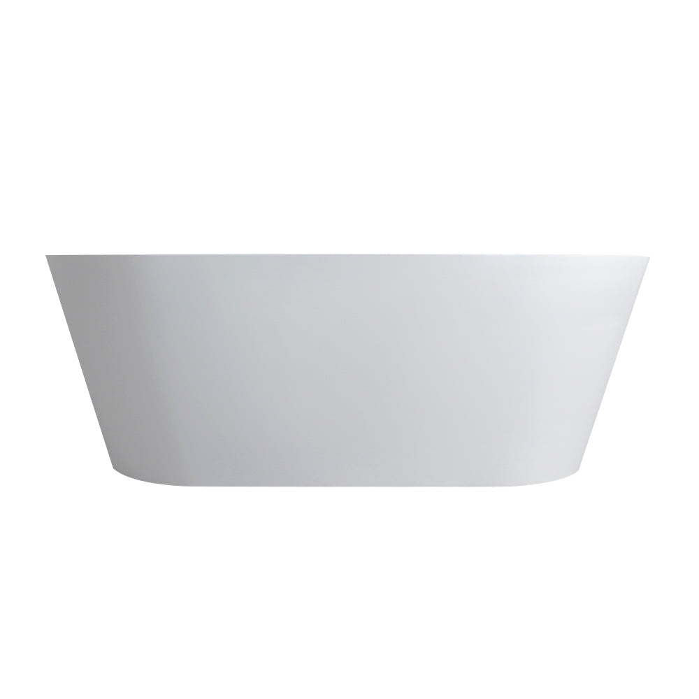 67 Inch Freestanding Solid Surface Soaking Bathtub with Freestanding Design - Matte White or Black