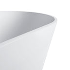 67 Inch Freestanding Solid Surface Soaking Bathtub with Freestanding Design - Matte White or Black