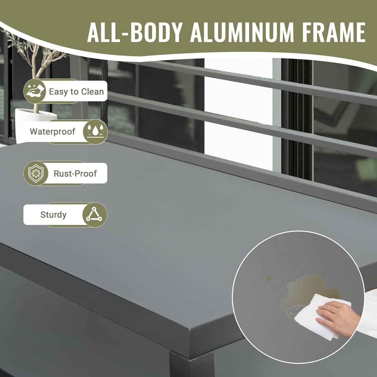 Outdoor Kitchen Island with Storage and Protective Cover - Aluminum