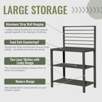 Outdoor Kitchen Island with Storage and Protective Cover - Aluminum