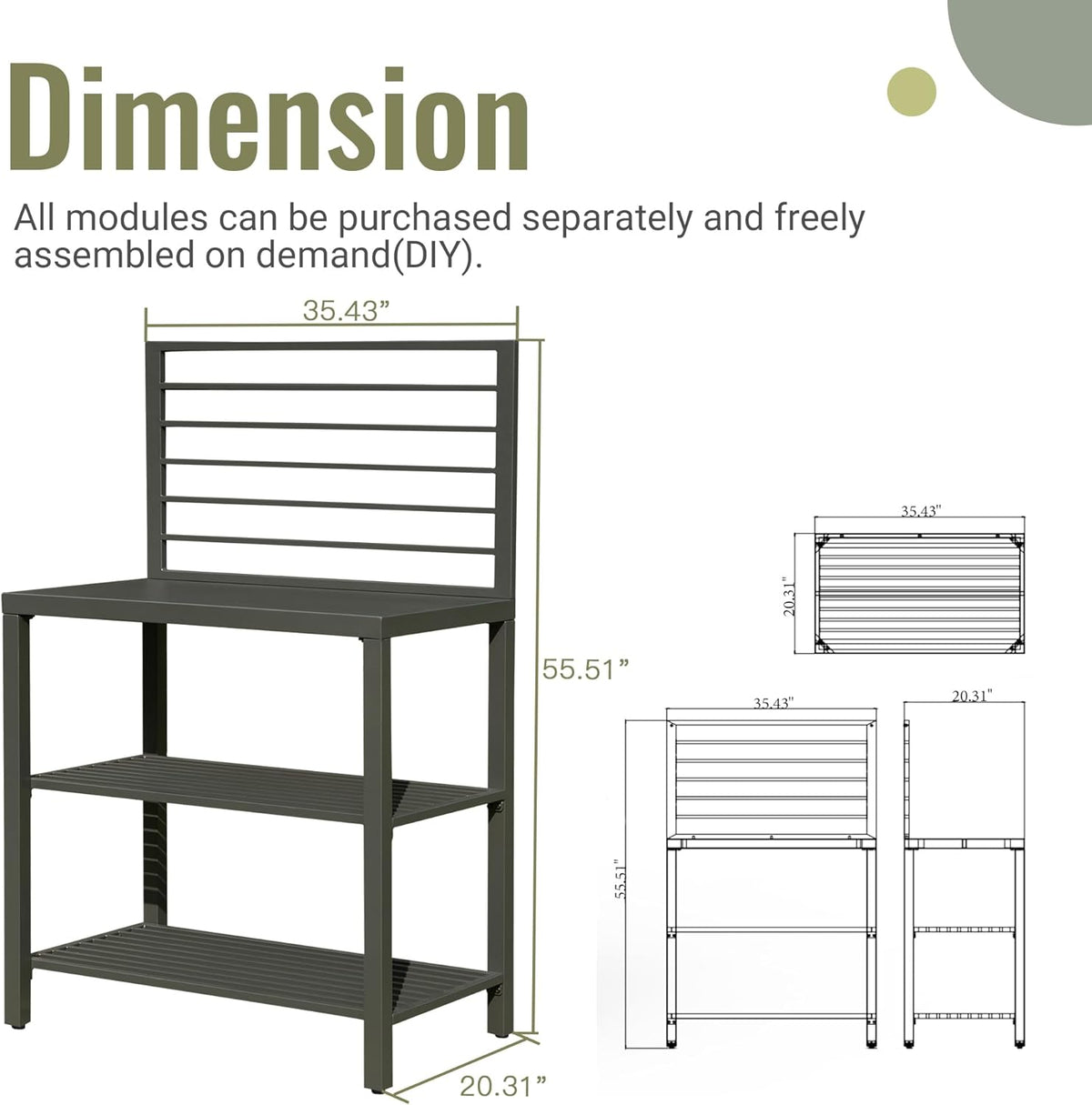 Outdoor Kitchen Island with Storage and Protective Cover - Aluminum