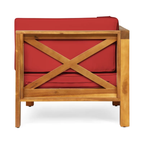 Brava X-Back Loveseat with Water-Resistant Cushions - Red or White