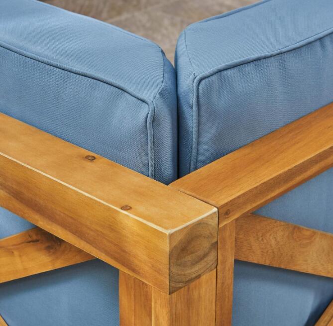 Brava X-Back 2 Seater Sectional Loveseat with Coffee Table - Blue or Beige